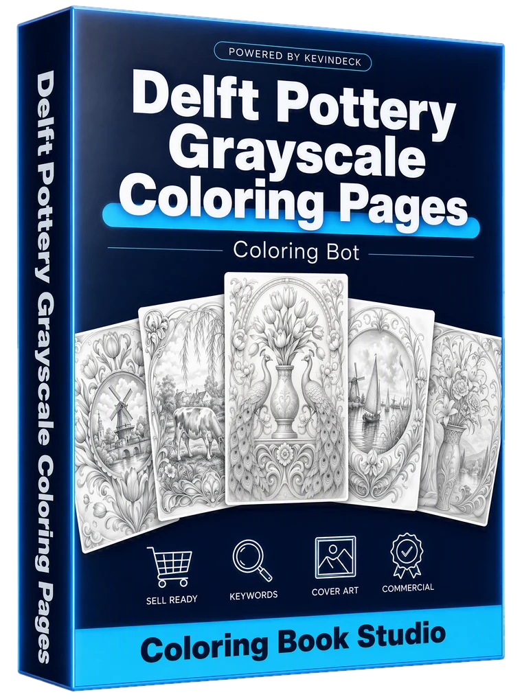Artisan, the delft pottery grayscale coloring pages studio