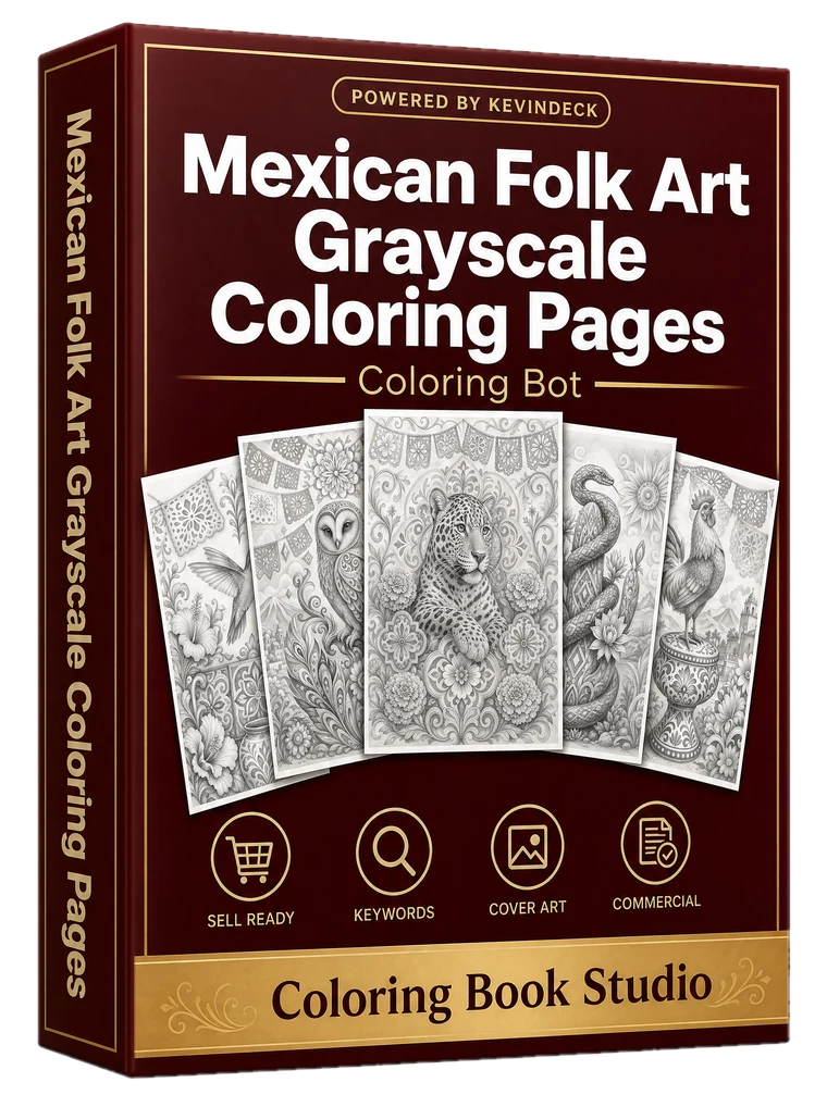 Festive, the mexican folk art grayscale coloring pages studio
