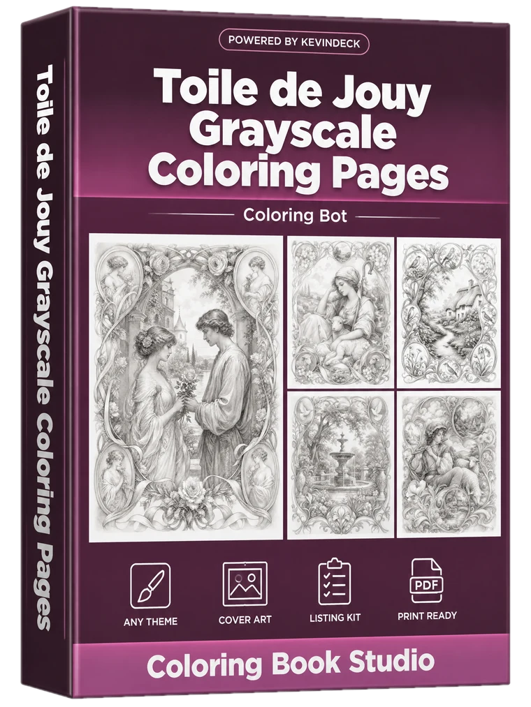 Sable, the toile de jouy grayscale coloring pages studio