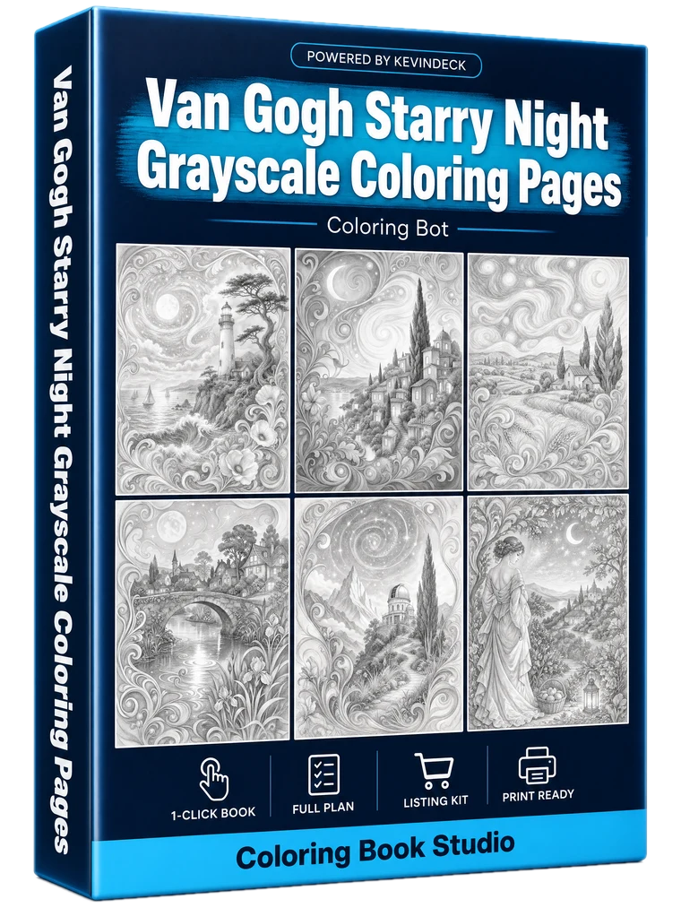 Vellum, the van gogh starry night grayscale coloring pages studio